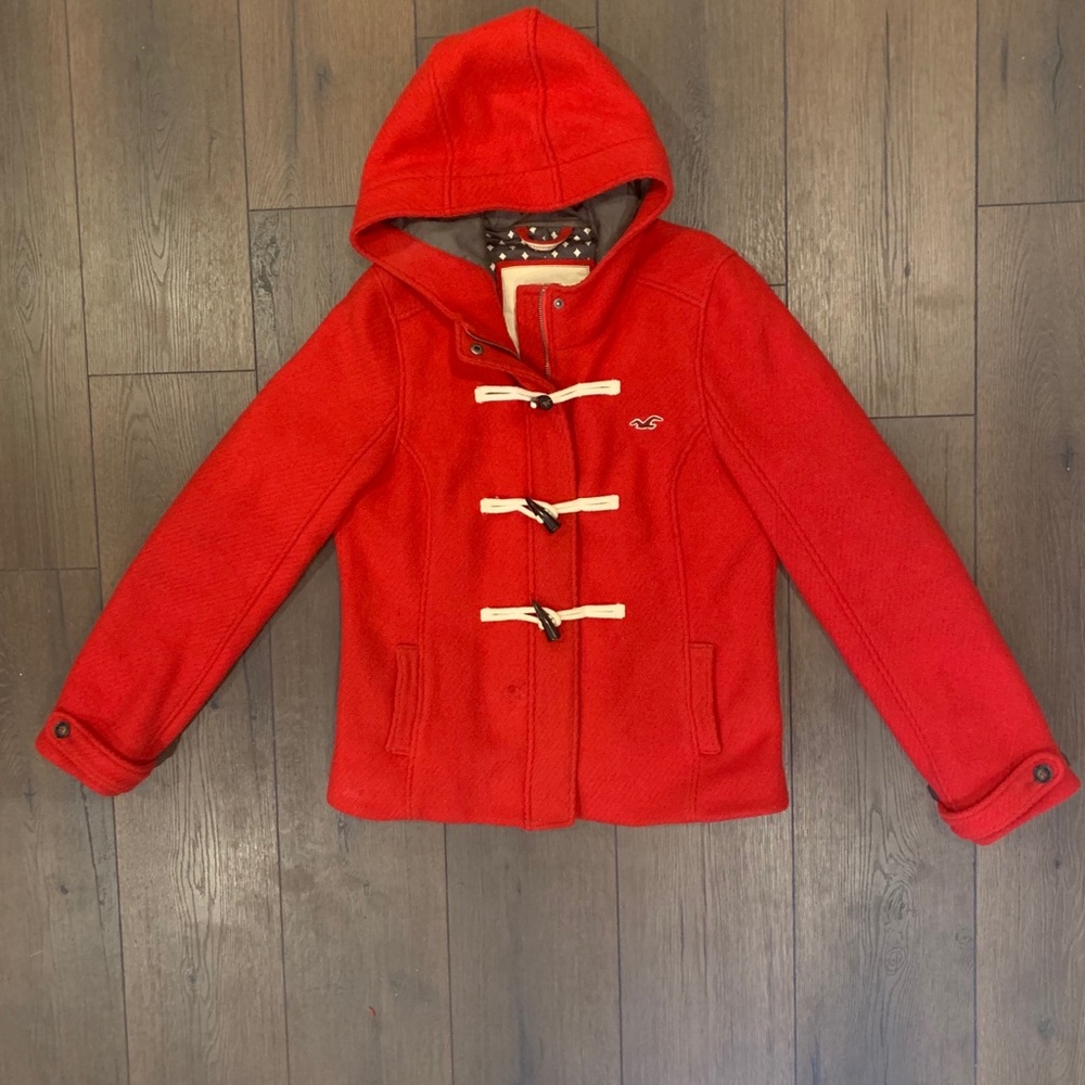 Hollister Women’s Red Wool Toggle Coat